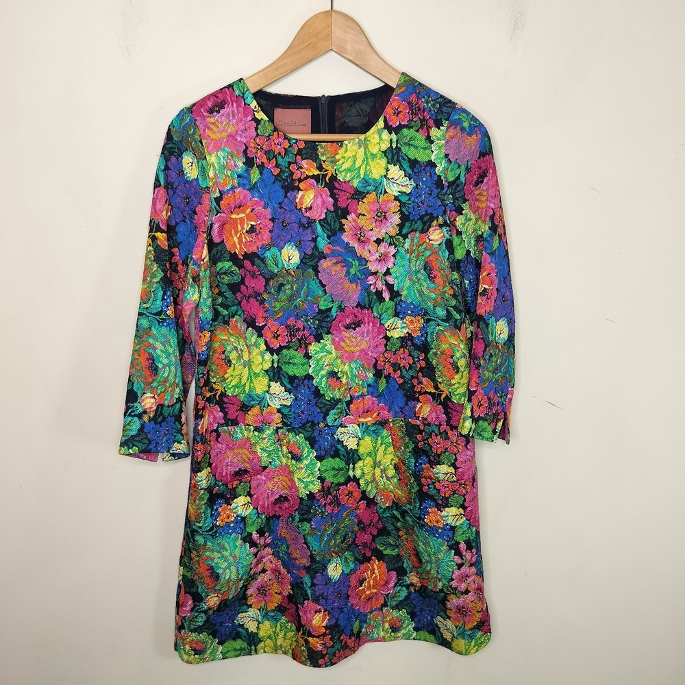 I. Madeline Floral Shift Dress w Pockets Colorful Vibrant